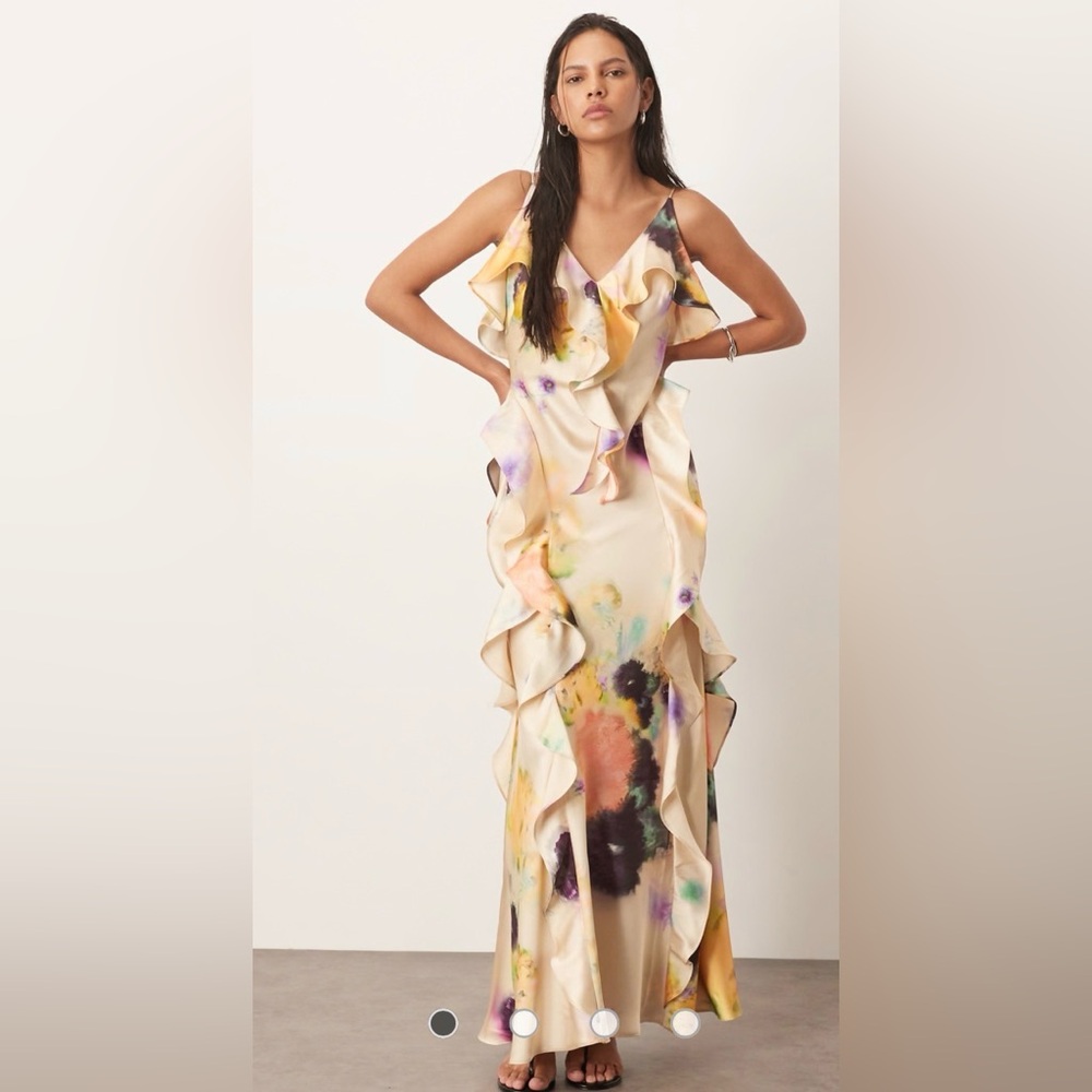 ARRANGE ruffle slip, maxi dress floral